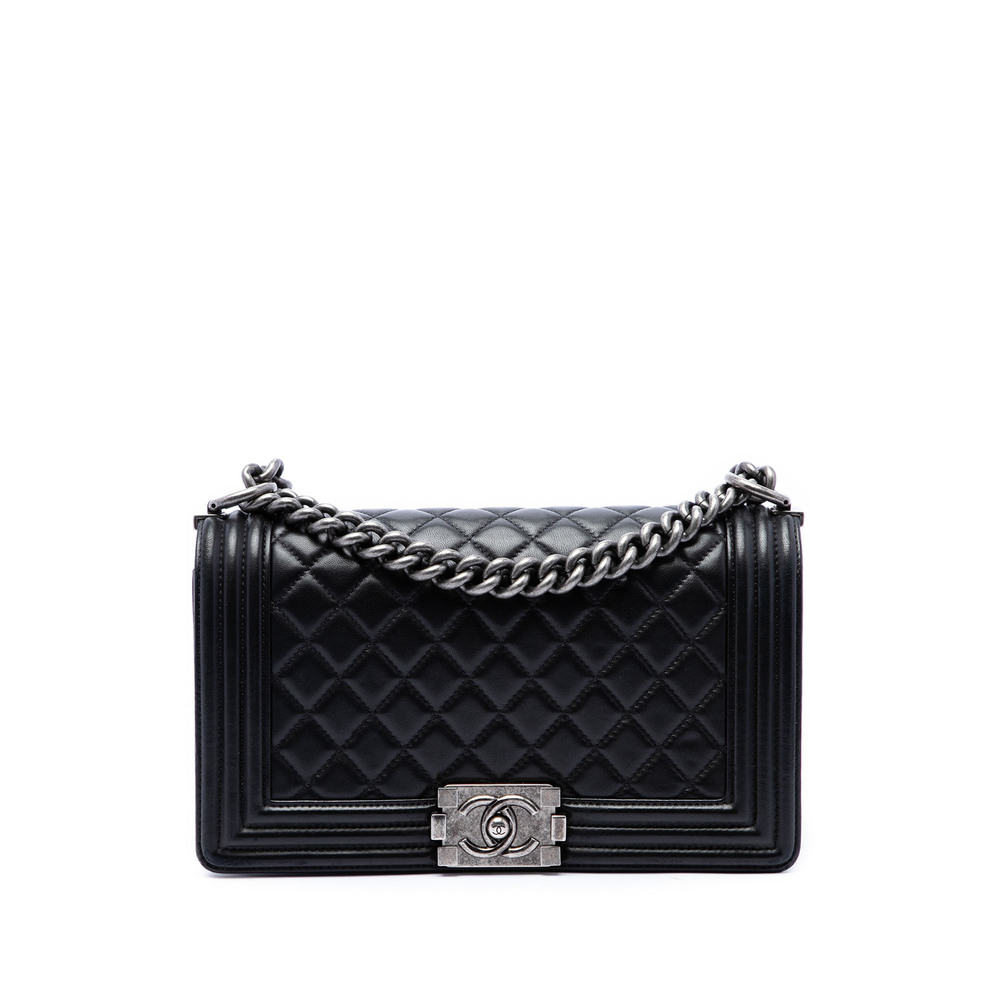 Pre-Loved Chanel Old Medium Quilted Lambskin Boy Flap